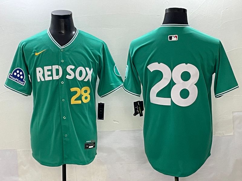 Men 2025 Boston Red Sox 28 No Name Green Joint Name Nike MLB Jersey style 6